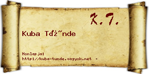 Kuba Tünde névjegykártya