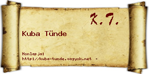Kuba Tünde névjegykártya
